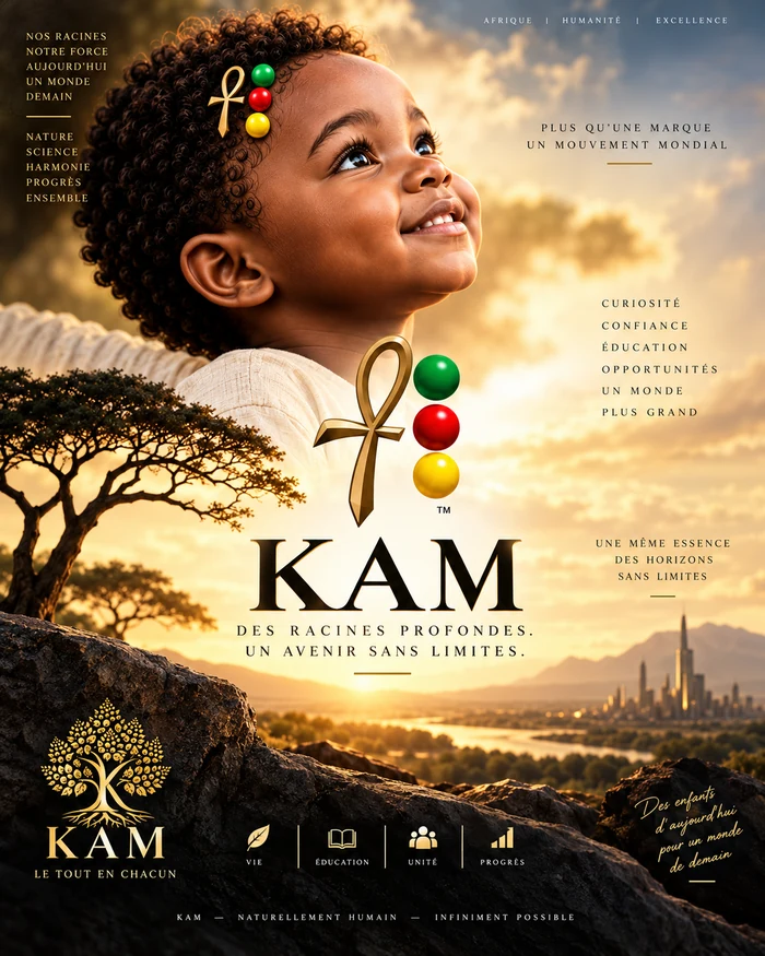 KAM poster: a child looks toward the future