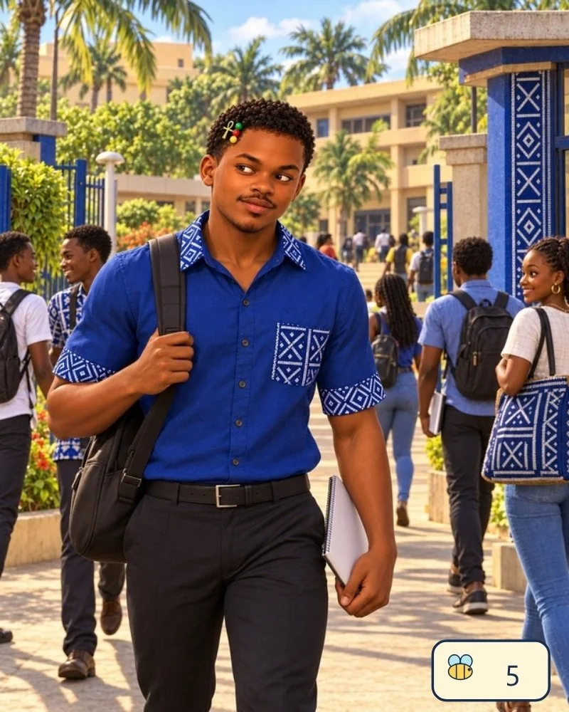 On the campus path, a new day begins.