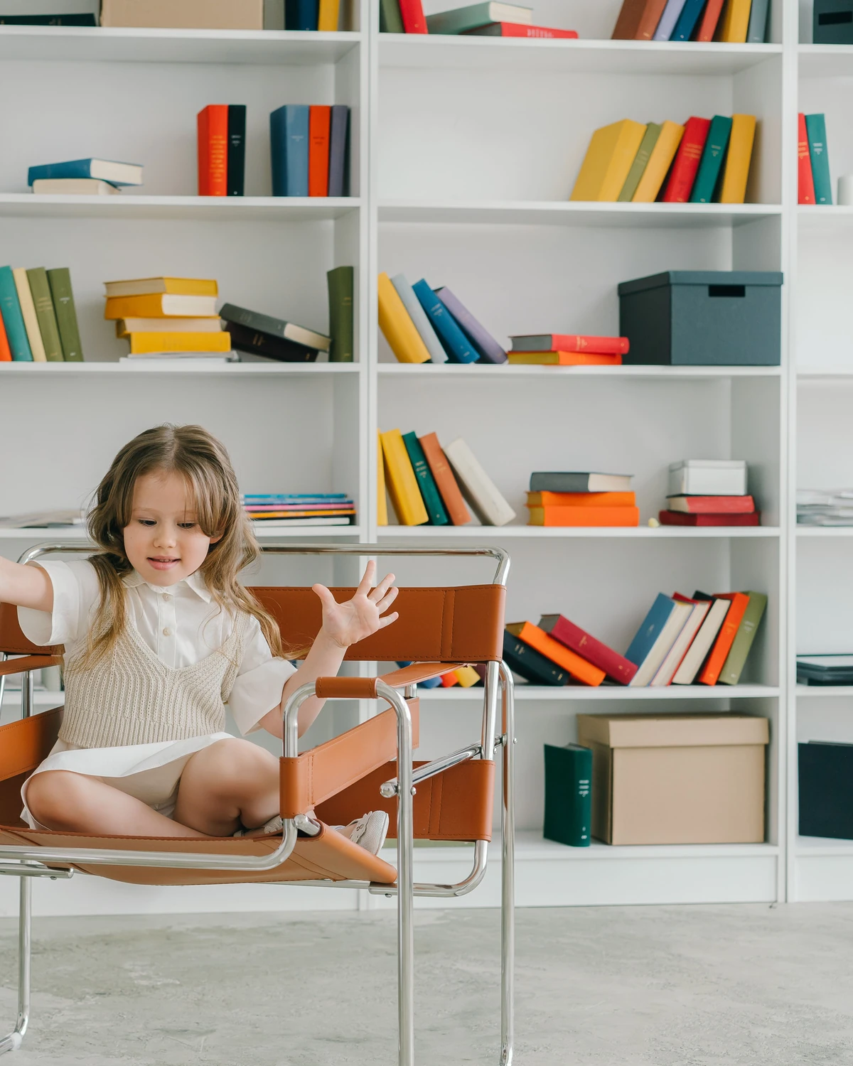 Reading in an armchair
